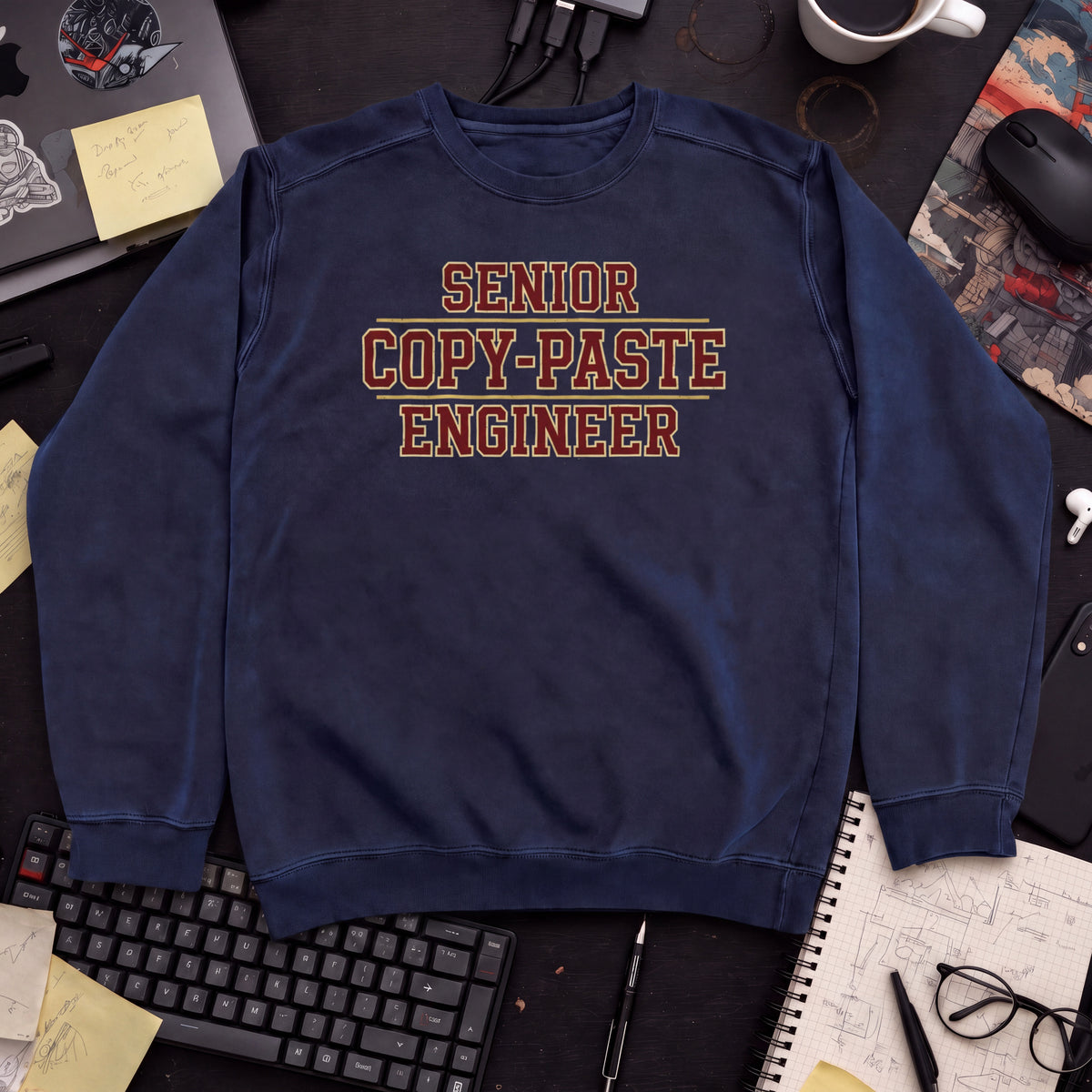 Senior Copy Paste Engineer Sweatshirt — Navy