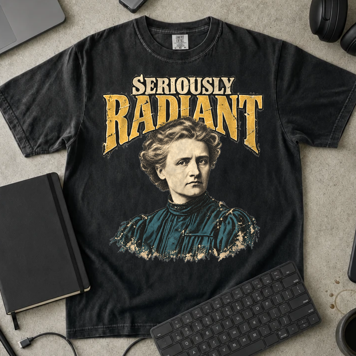 Seriously Radiant Shirt — Black Comfort Colors 1717 flat lay