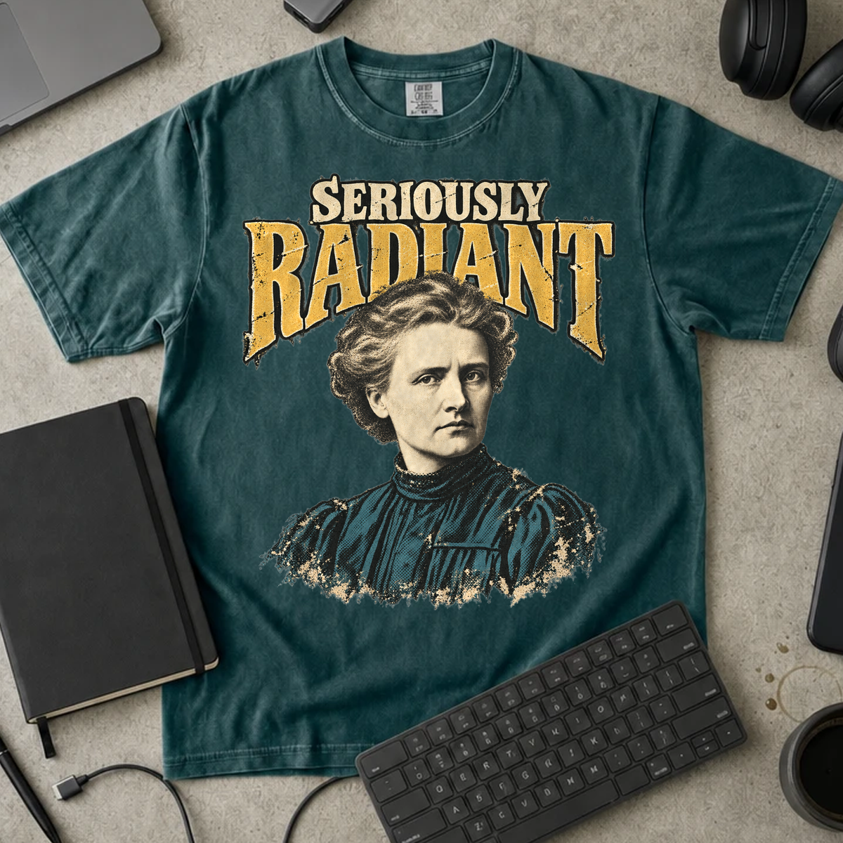 Seriously Radiant Shirt — Blue Spruce Comfort Colors 1717 flat lay