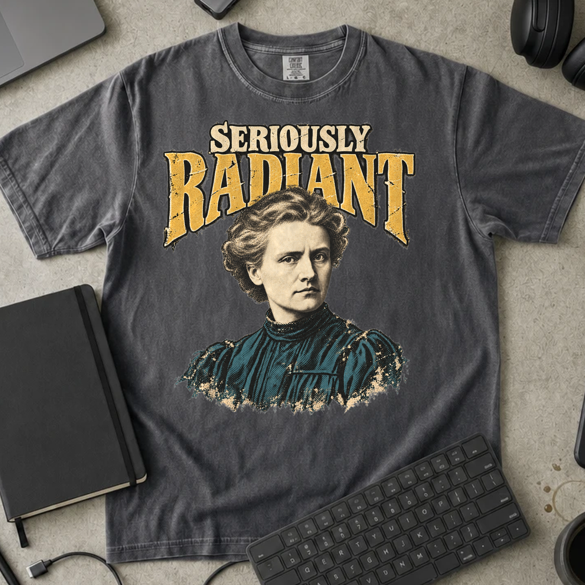 Seriously Radiant Shirt — Pepper Comfort Colors 1717 flat lay