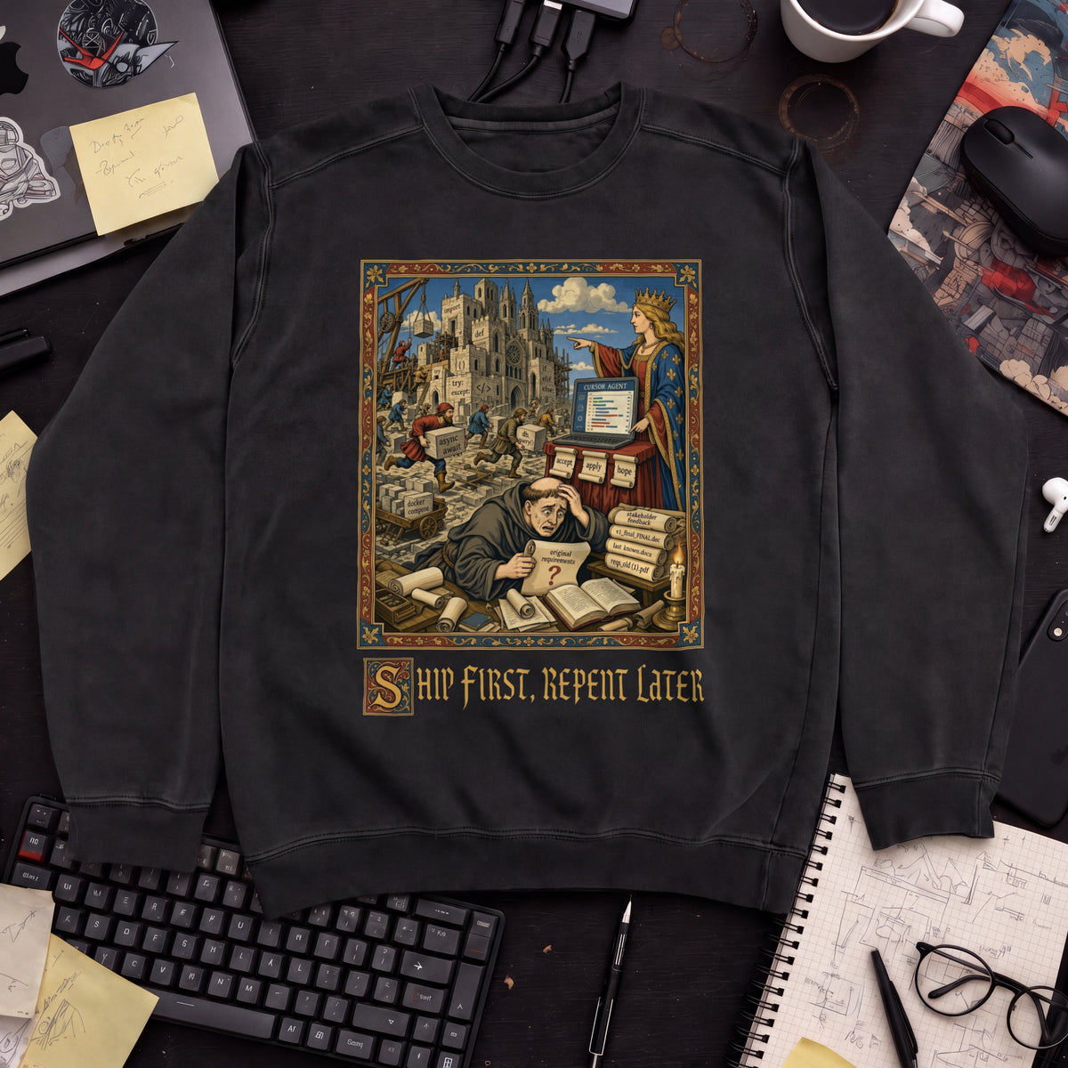 Ship First Repent Later Sweatshirt — Black