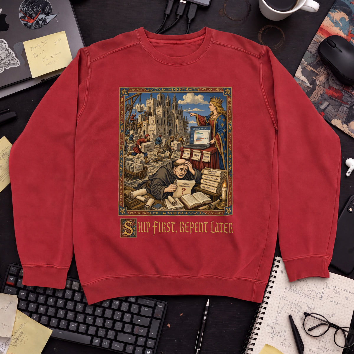Ship First Repent Later Sweatshirt — Fire Red