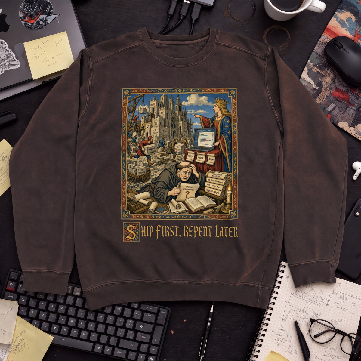 Ship First Repent Later Sweatshirt — Hot Chocolate
