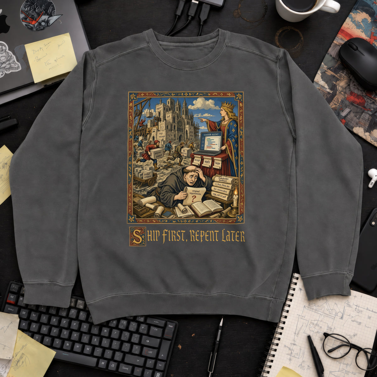 Ship First Repent Later Sweatshirt — Pepper