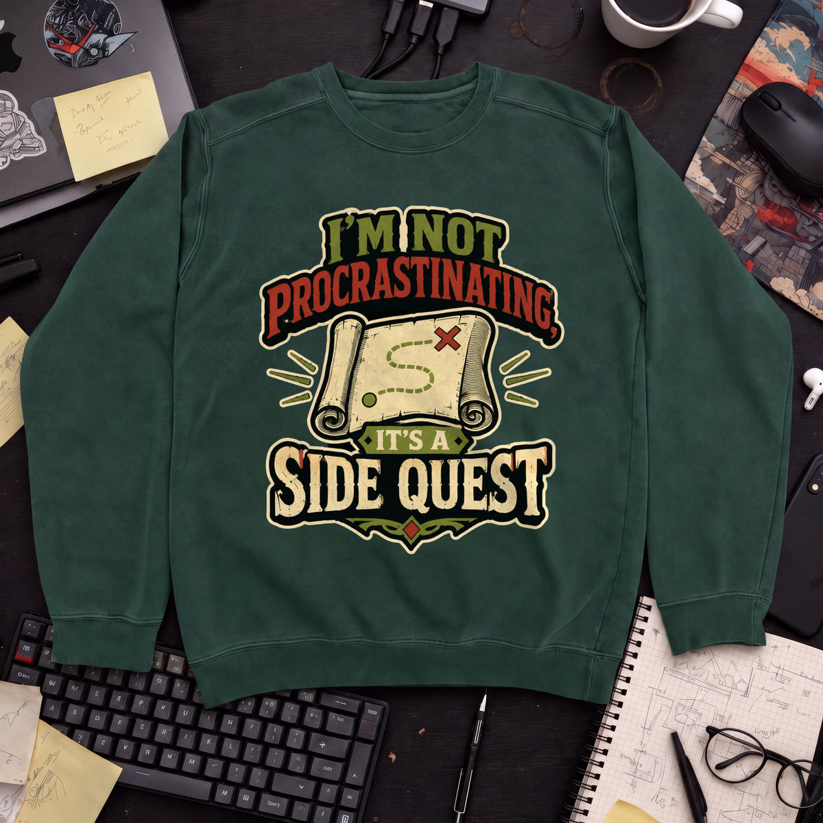 Side Quest Sweatshirt — Bottle Green