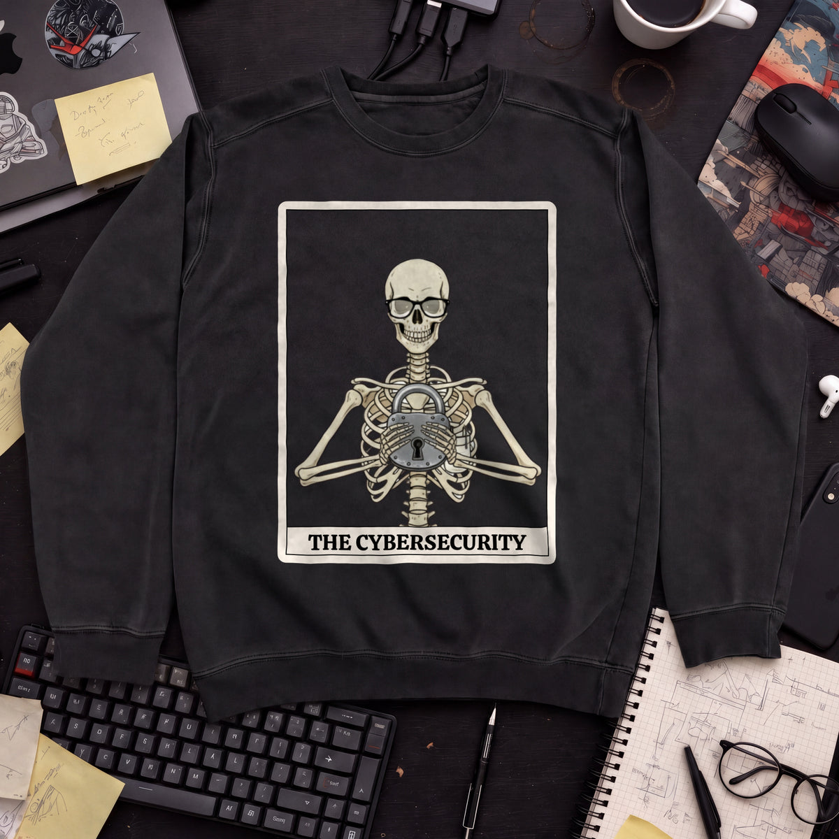 Skeleton Cybersecurity Sweatshirt — Black