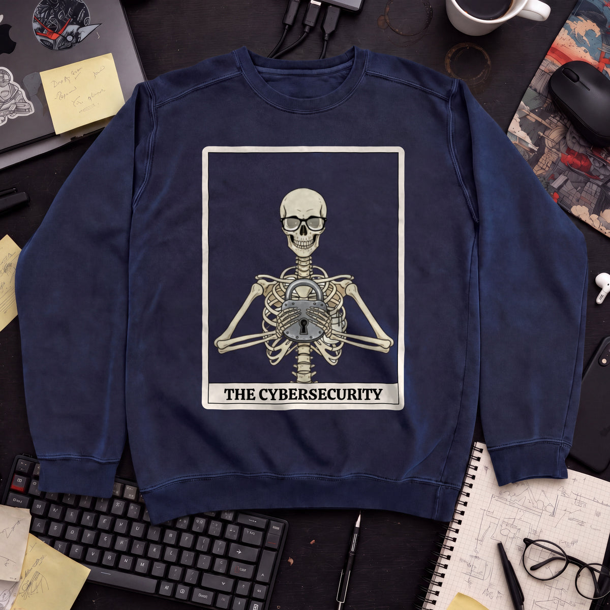 Skeleton Cybersecurity Sweatshirt — Navy