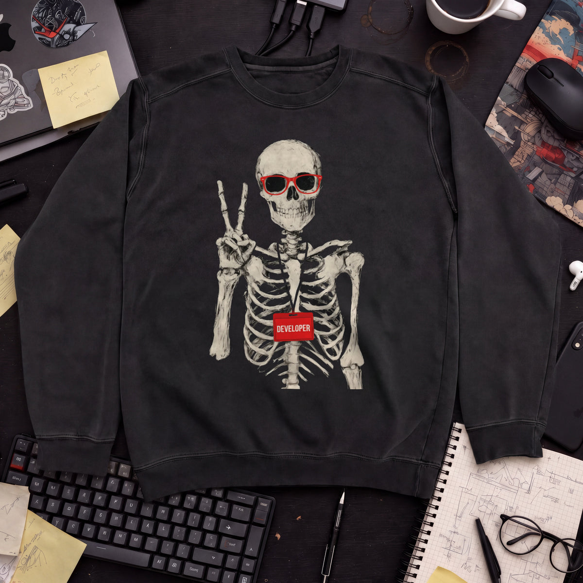 Skeleton Developer Sweatshirt — Black