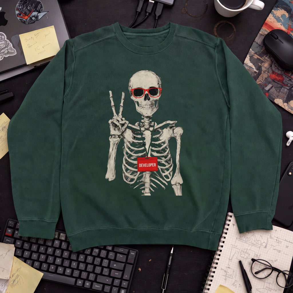 Skeleton Developer Sweatshirt — Bottle Green