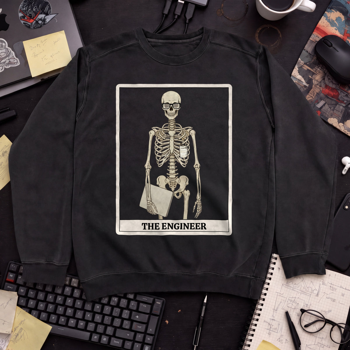 Skeleton Engineer Sweatshirt — Black