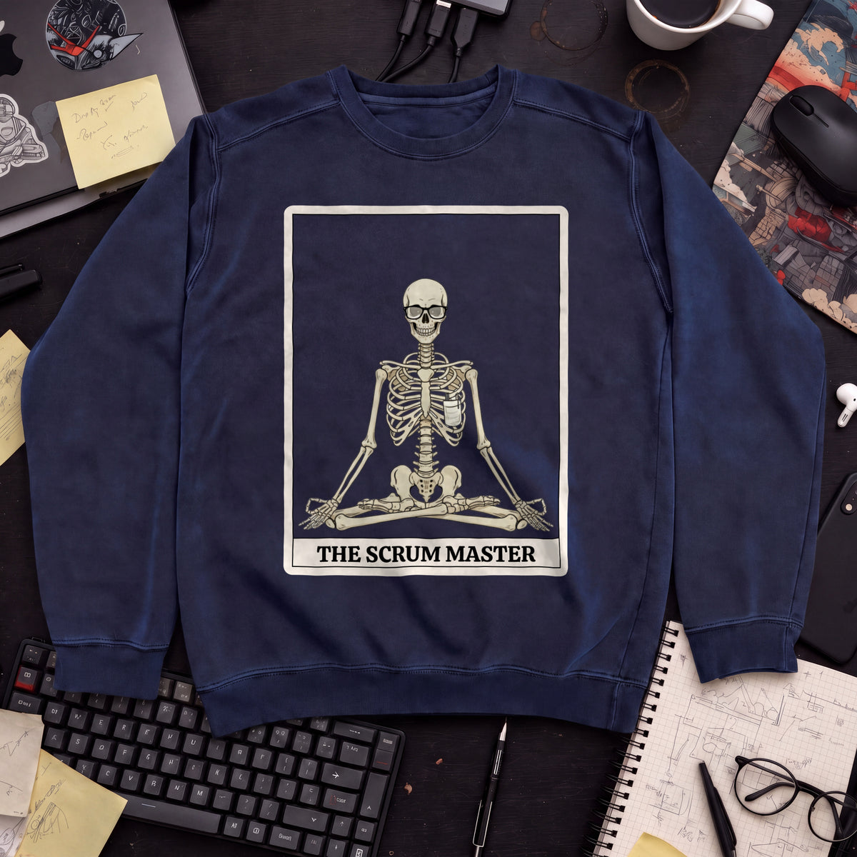 Skeleton Scrum Master Sweatshirt — Navy