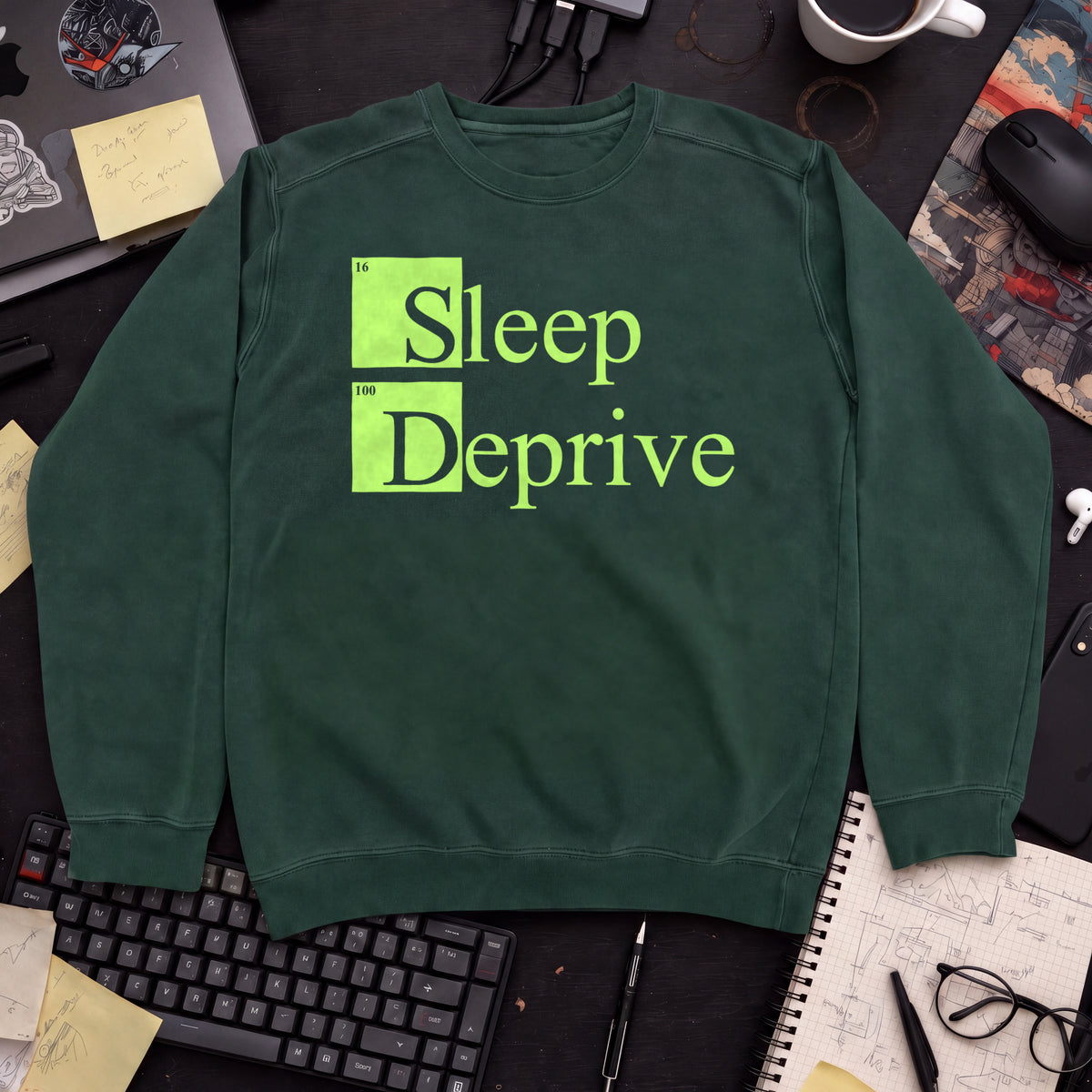 Sleep Deprive Sweatshirt — Bottle Green