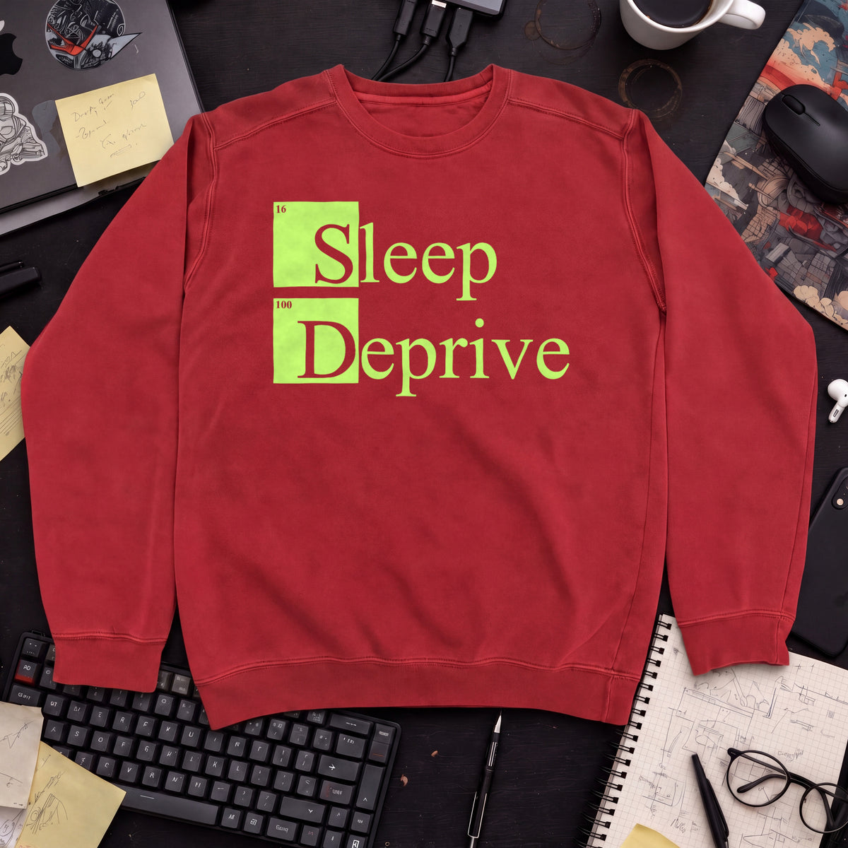 Sleep Deprive Sweatshirt — Fire Red