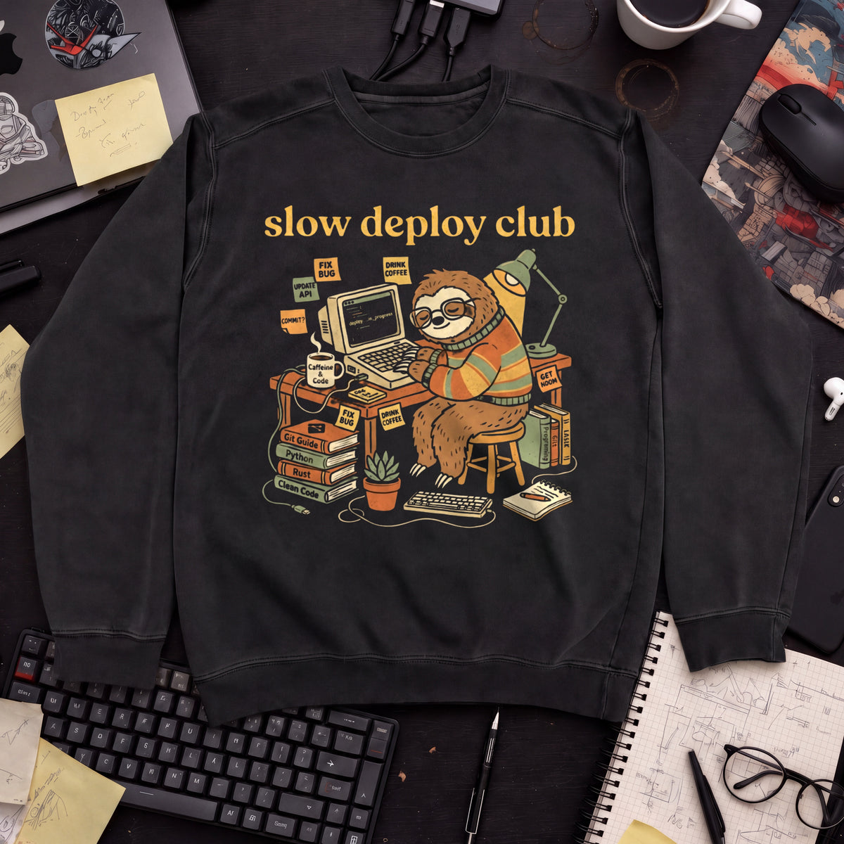 Slow Deploy Club Sweatshirt — Black