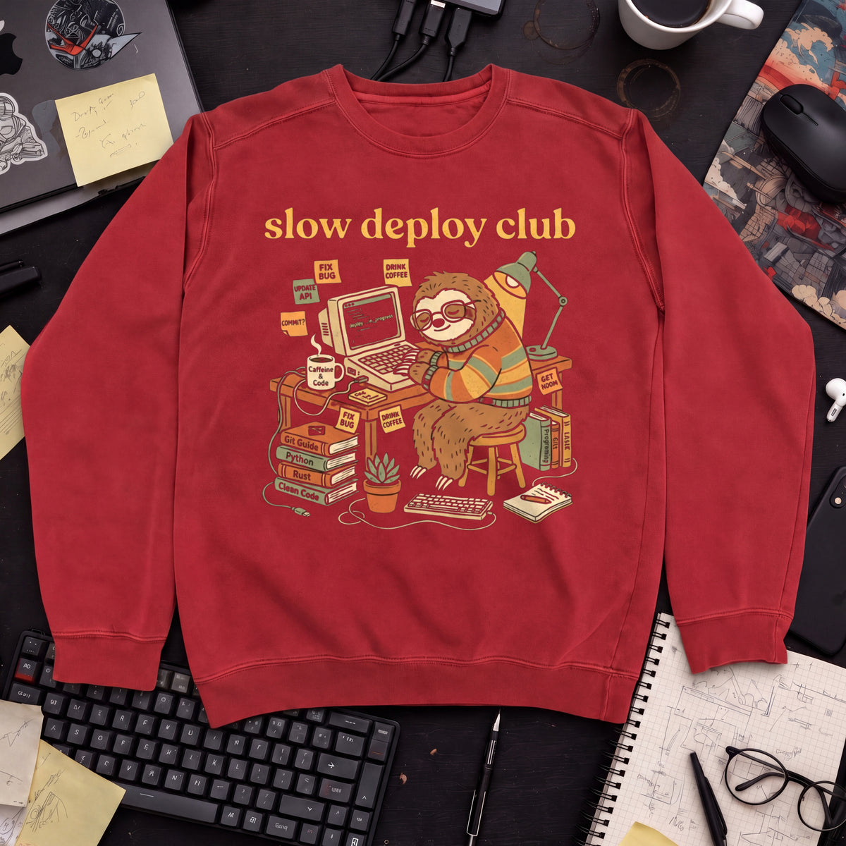 Slow Deploy Club Sweatshirt — Fire Red