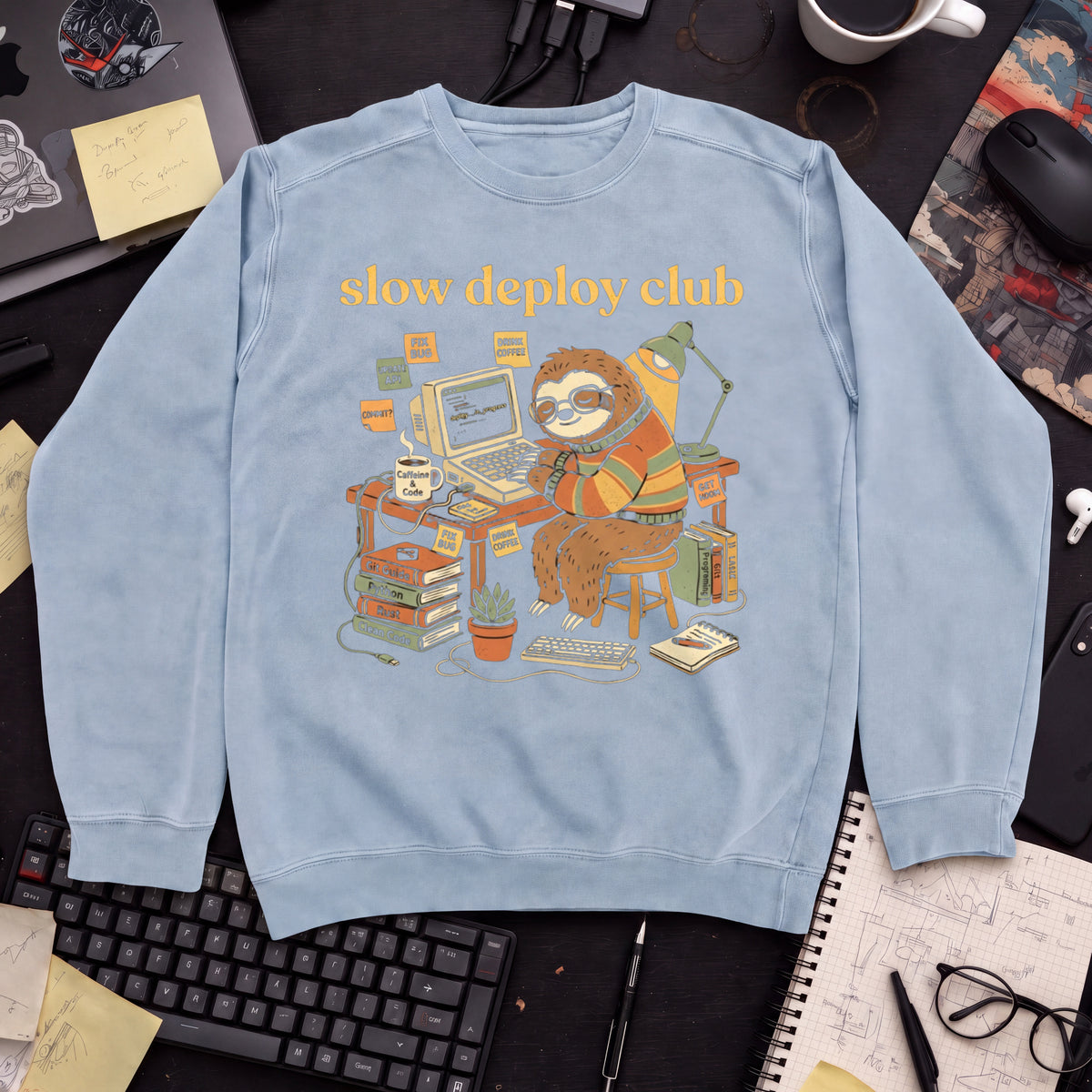 Slow Deploy Club Sweatshirt — Sky Blue