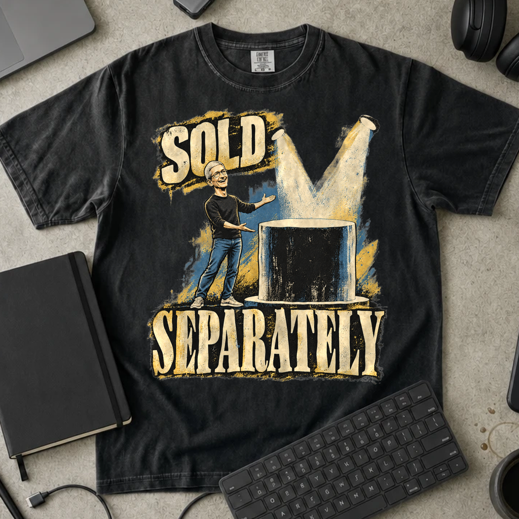 Sold Separately Shirt — Black Comfort Colors 1717 flat lay