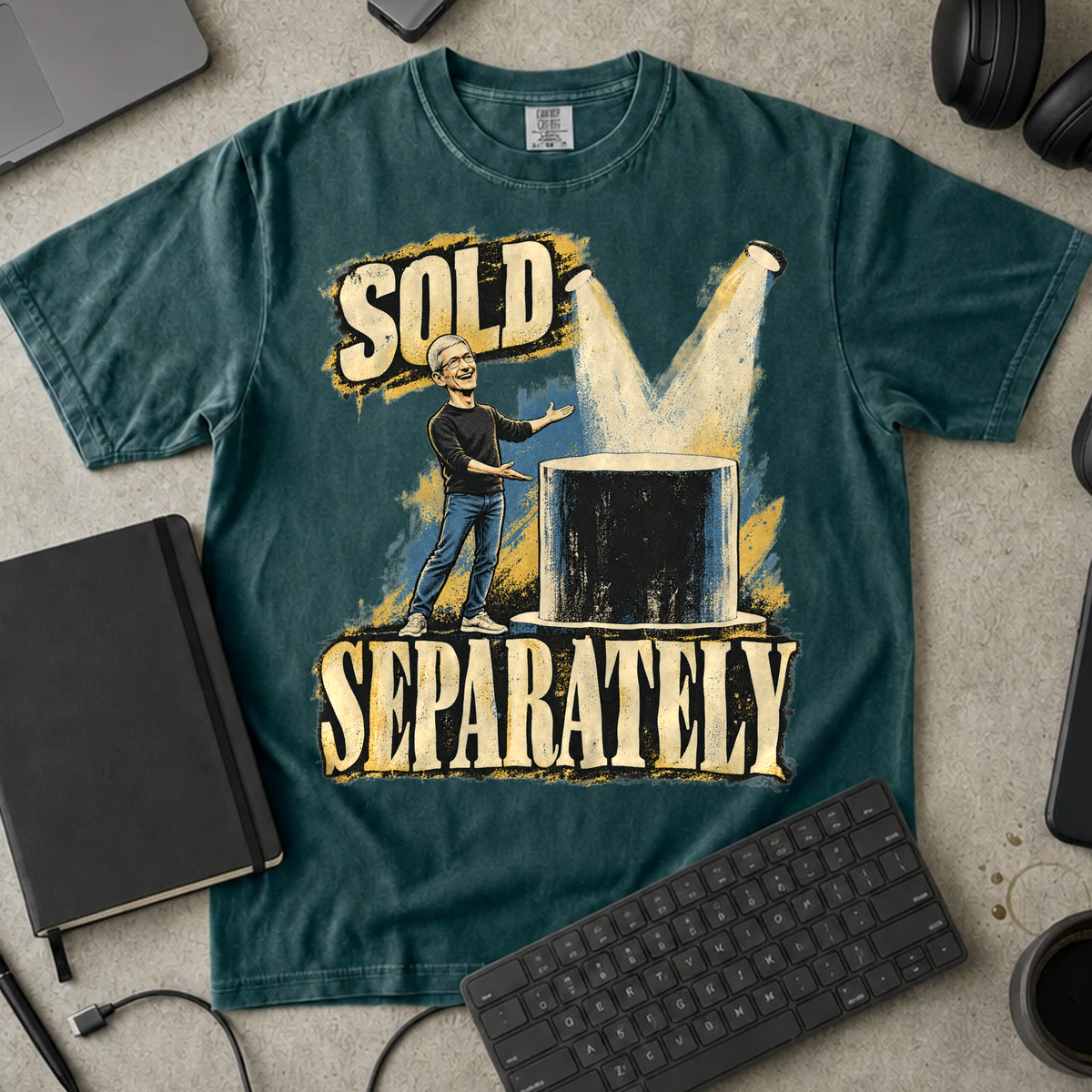 Sold Separately Shirt — Blue Spruce Comfort Colors 1717 flat lay