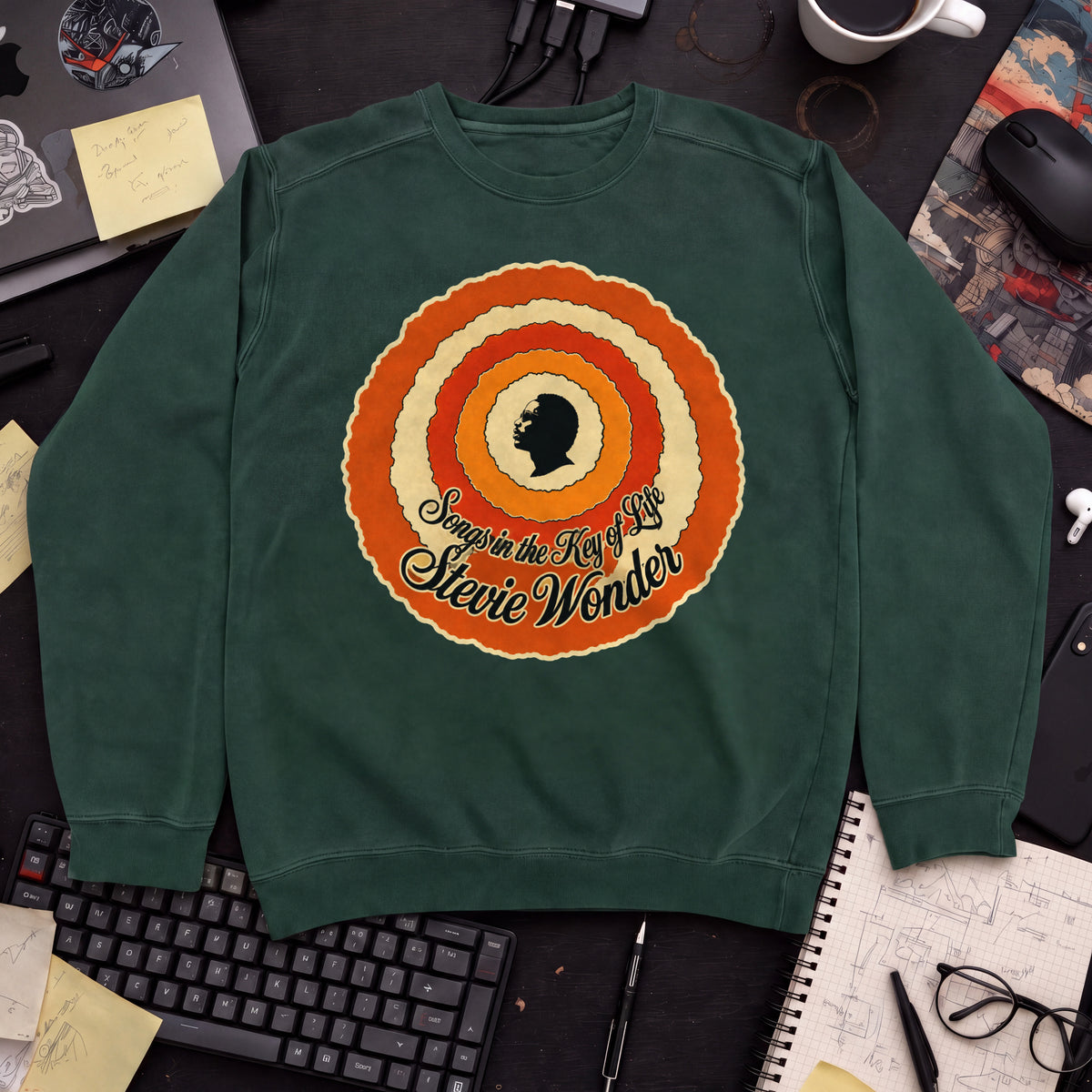 Songs In The Key Of Life Sweatshirt — Bottle Green