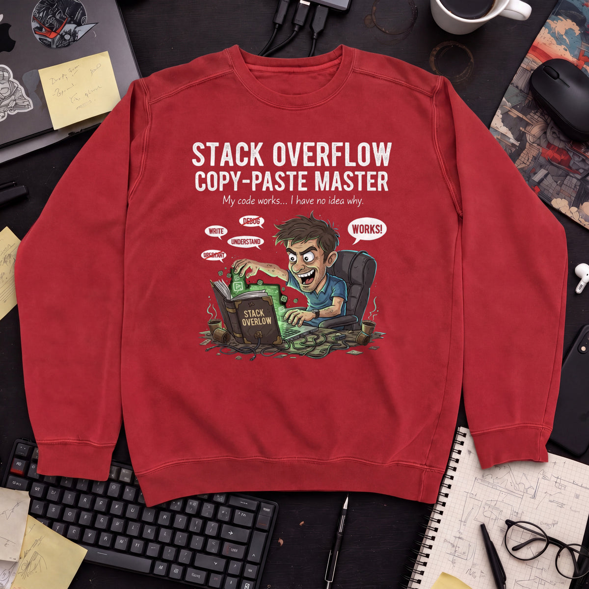 Stack Overflow Copypaste Master Sweatshirt — Fire Red