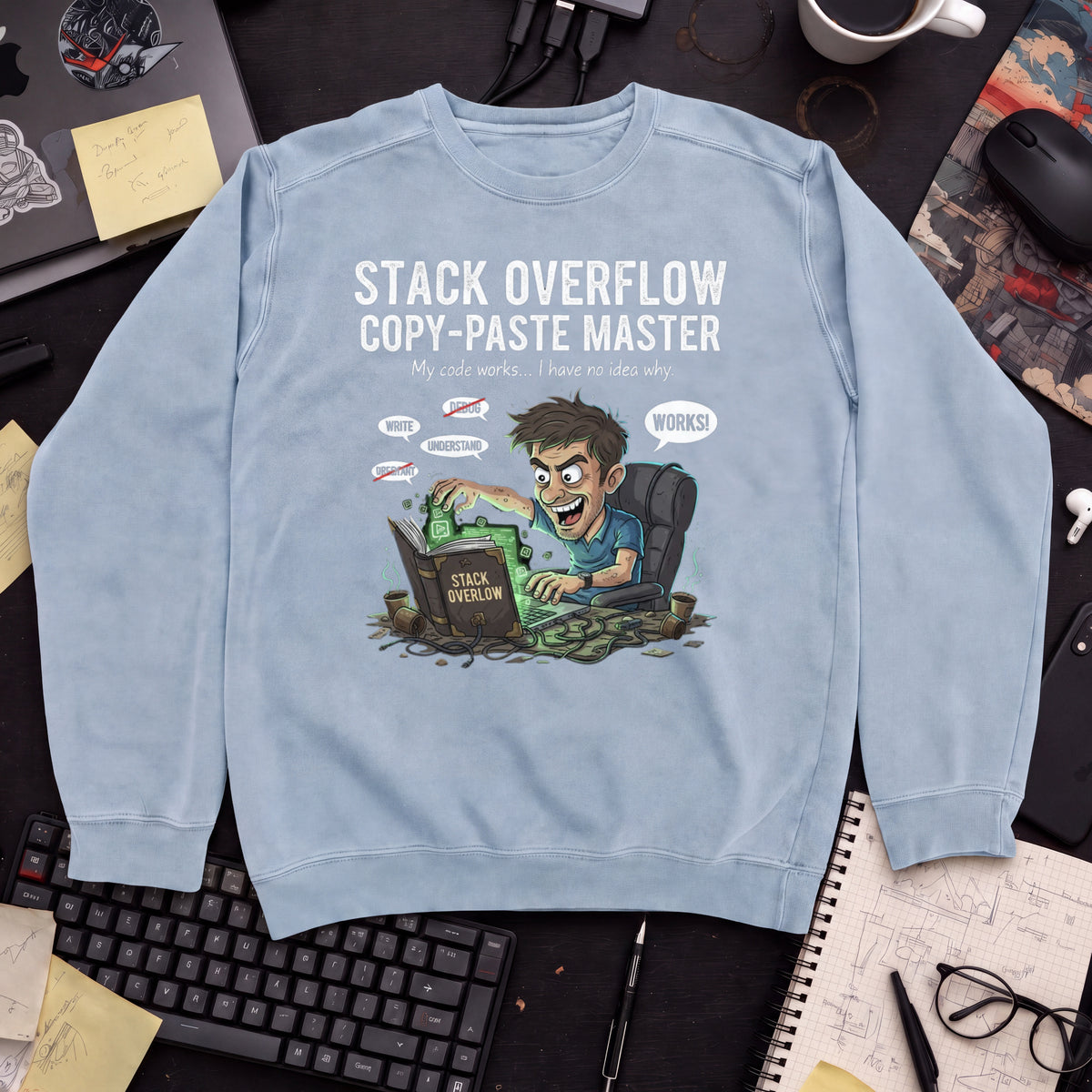 Stack Overflow Copypaste Master Sweatshirt — Sky Blue
