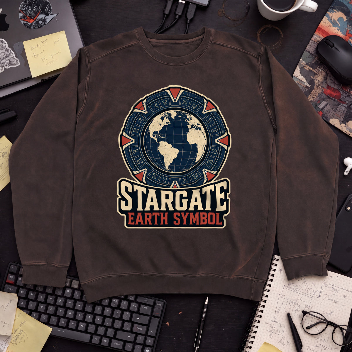 Stargate Earth Symbol Sweatshirt — Hot Chocolate