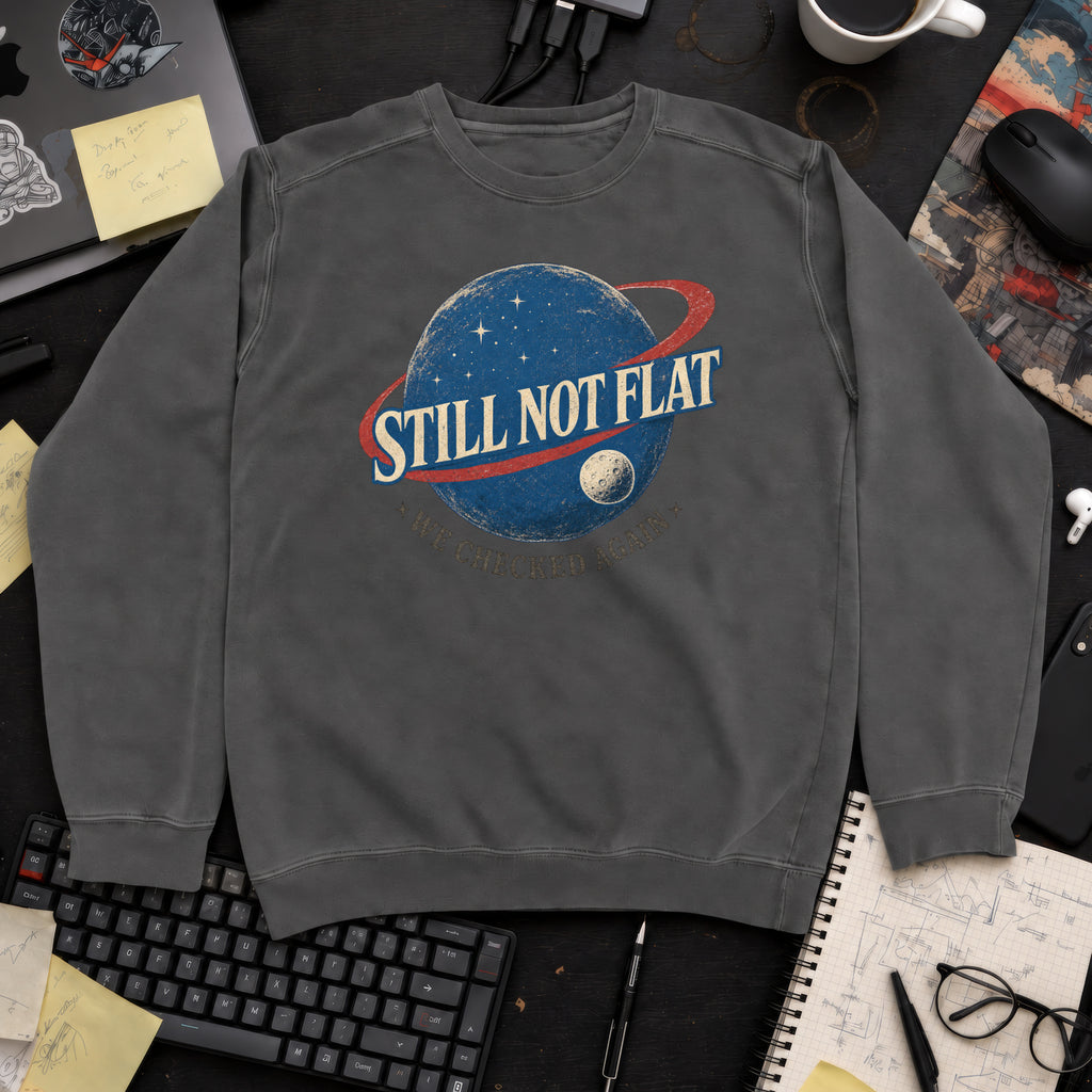Still Not Flat Blue Planet Sweatshirt — Pepper