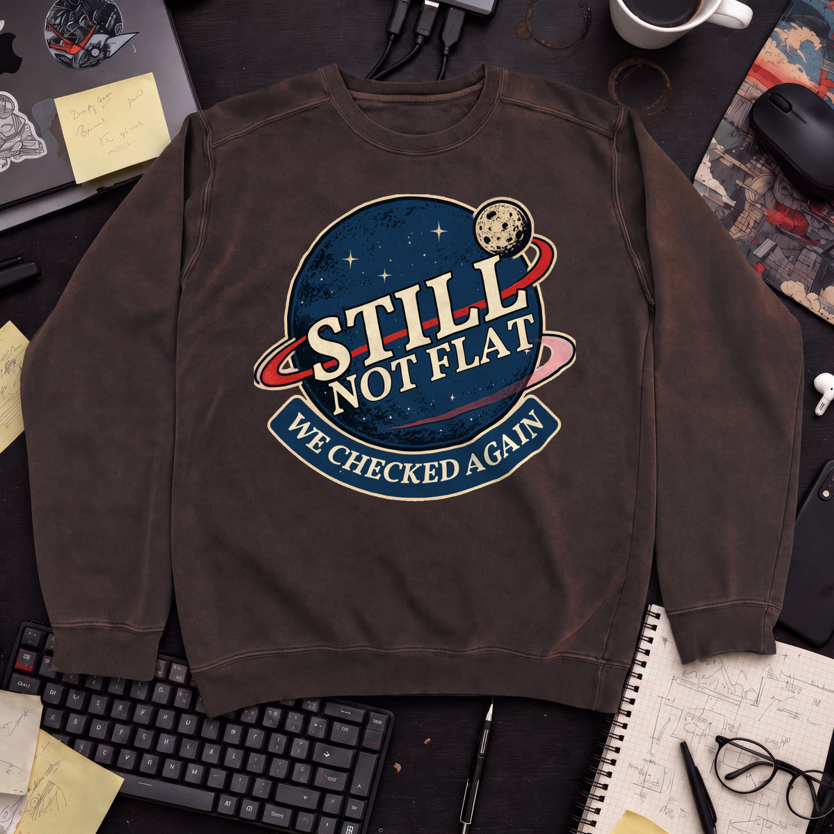 Still Not Flat Planet Sweatshirt — Hot Chocolate