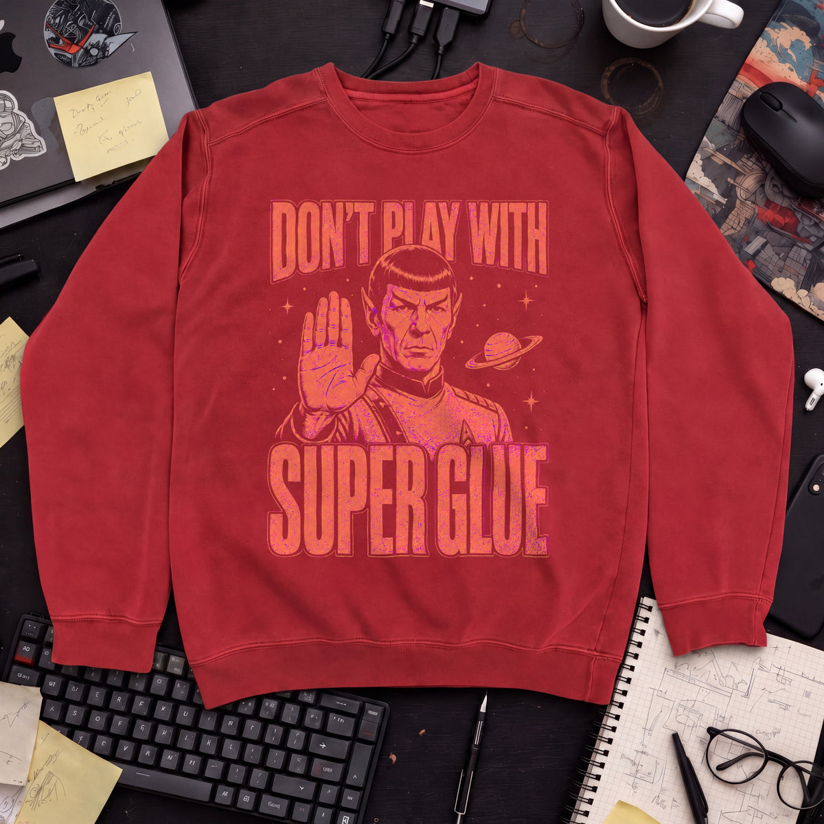 Super Glue Sweatshirt — Fire Red