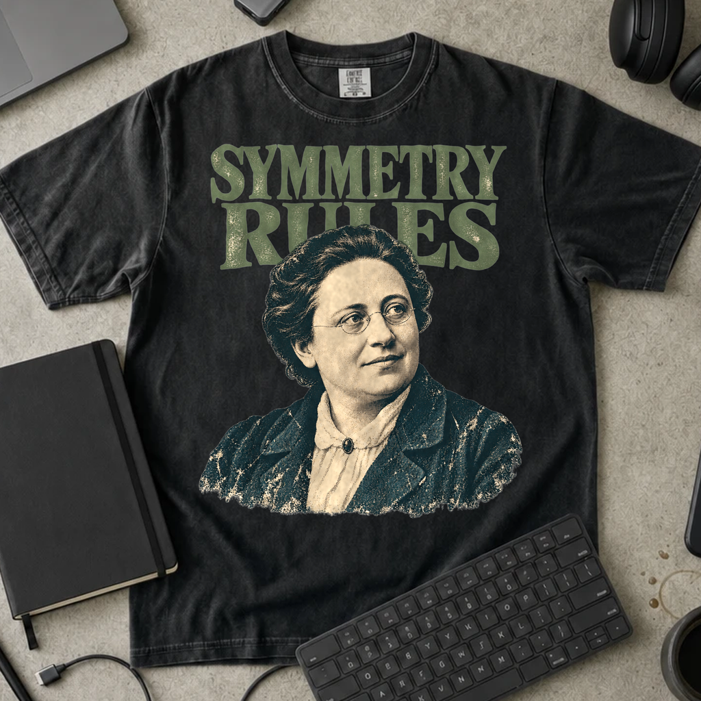 Symmetry Rules Shirt — Black Comfort Colors 1717 flat lay
