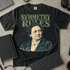 Symmetry Rules Shirt — Black Comfort Colors 1717 flat lay