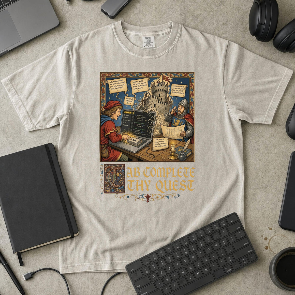 Tab Complete Thy Quest Premium Shirt — ivory Premium Shirt mock-up