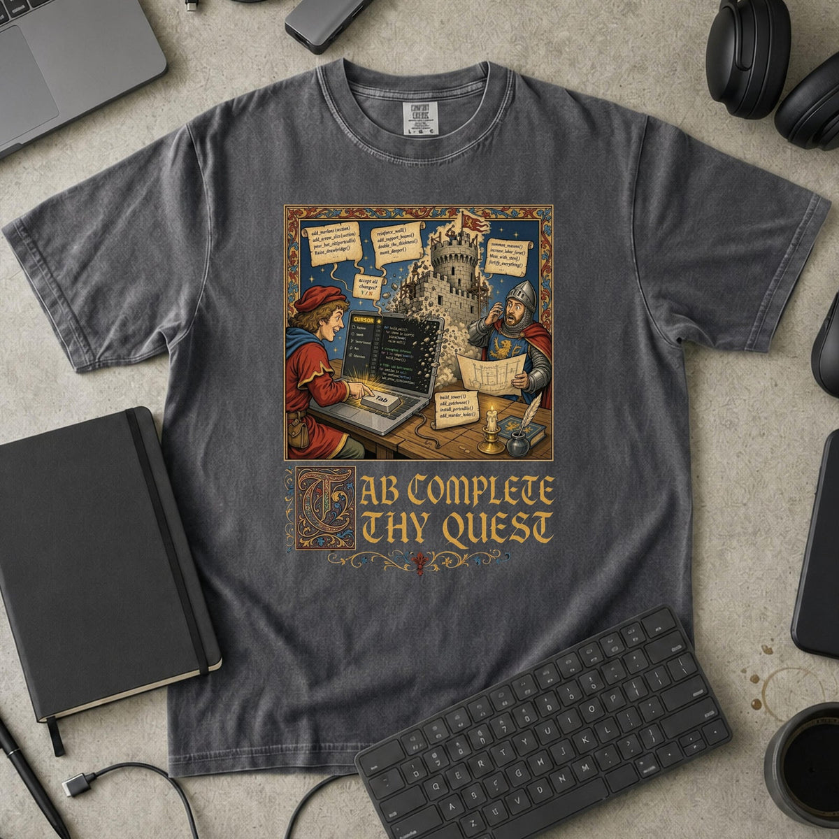 Tab Complete Thy Quest Premium Shirt — pepper Premium Shirt mock-up