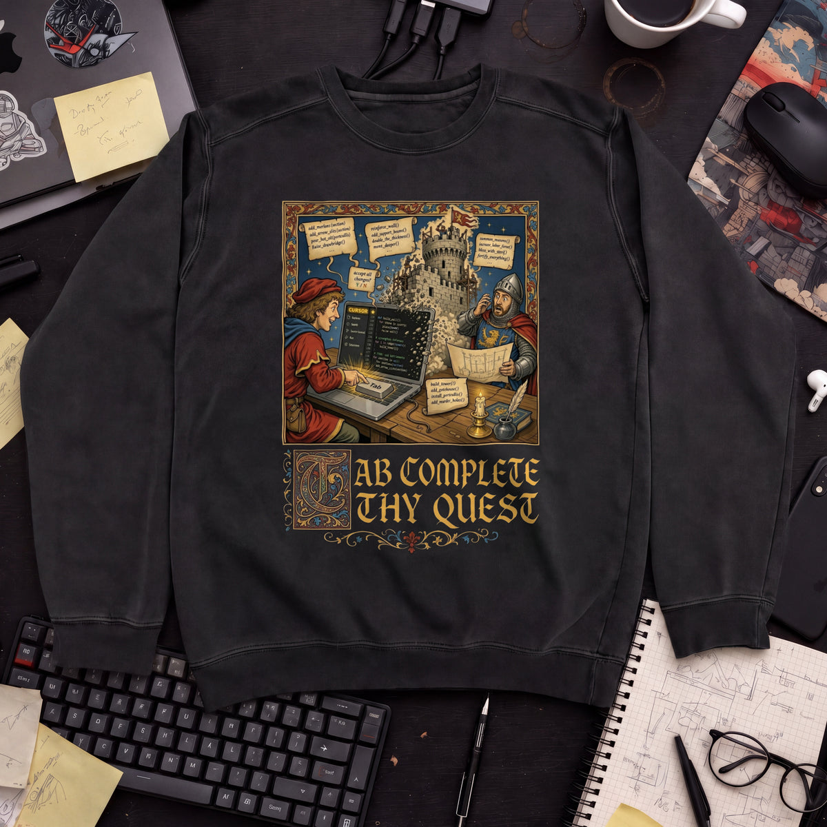 Tab Complete Thy Quest Sweatshirt — Black