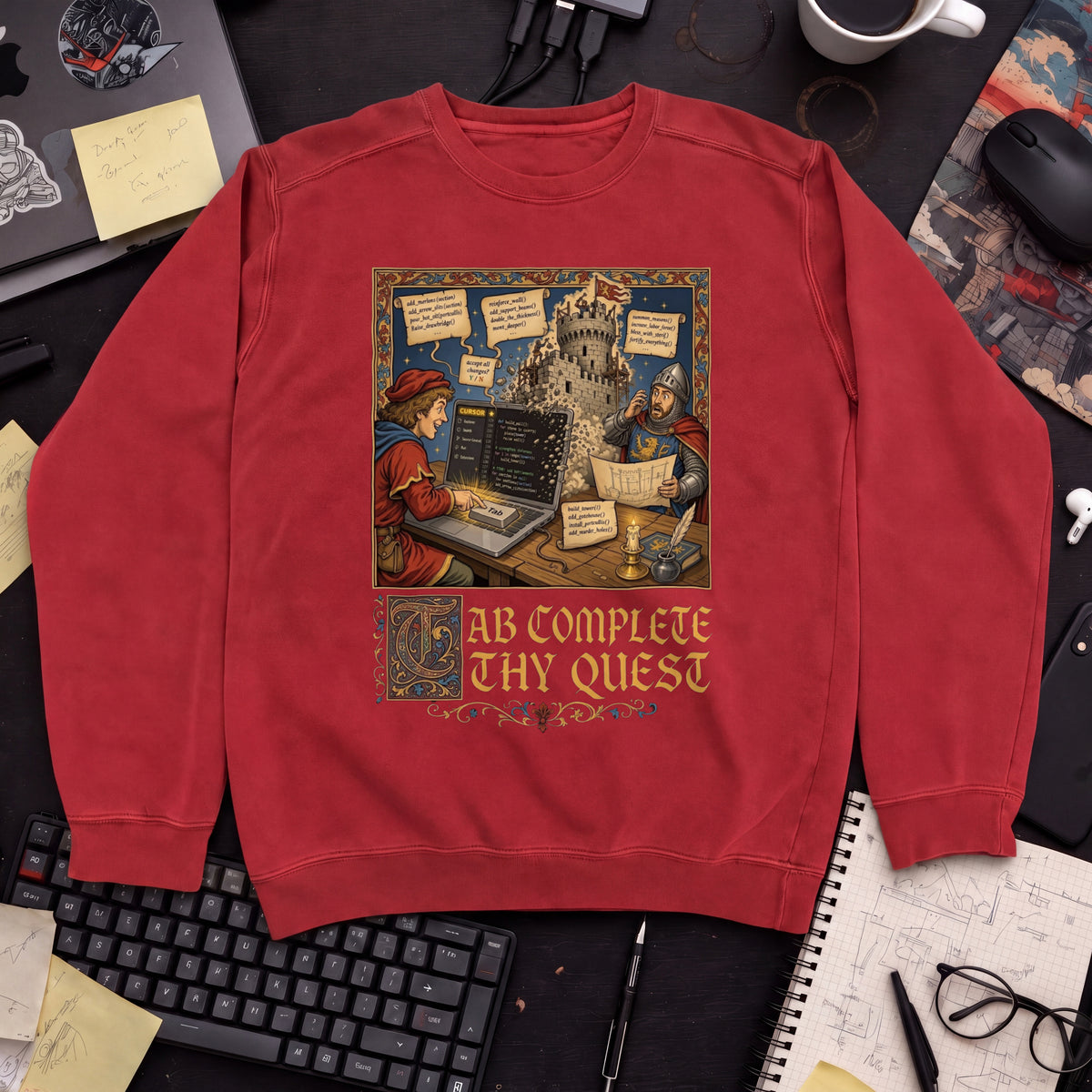 Tab Complete Thy Quest Sweatshirt — Fire Red