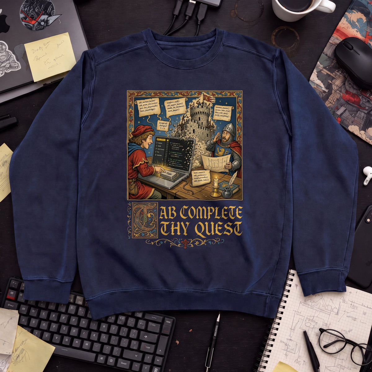 Tab Complete Thy Quest Sweatshirt — Navy