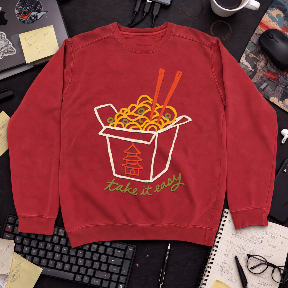 Take It Easy Sweatshirt — Fire Red