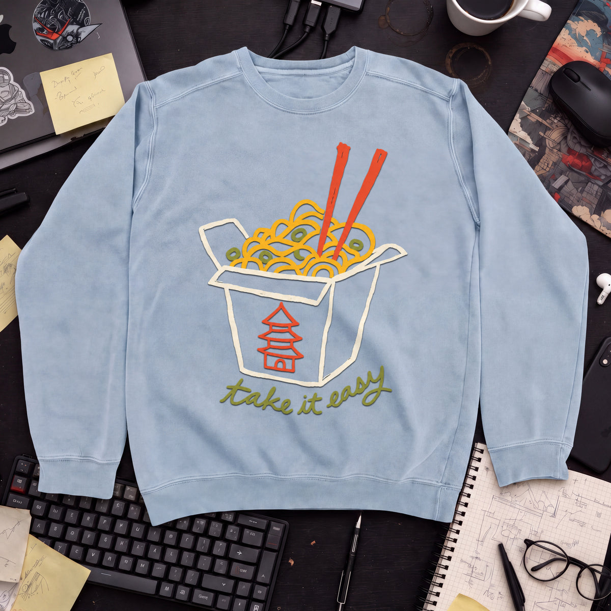 Take It Easy Sweatshirt — Sky Blue