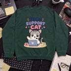 Tech Support Cat Sweatshirt — Bottle Green