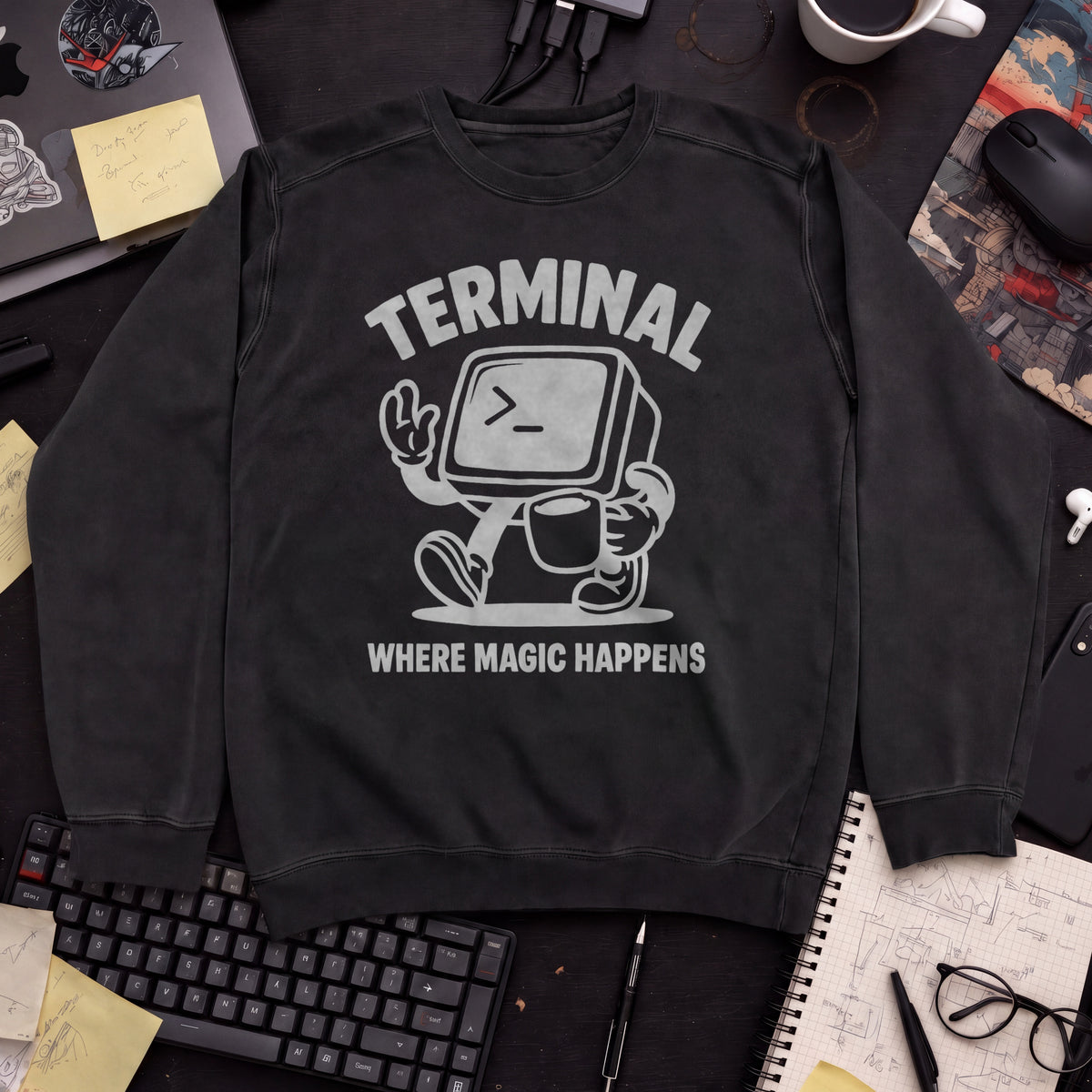 Terminal Where Magic Happens Sweatshirt — Black