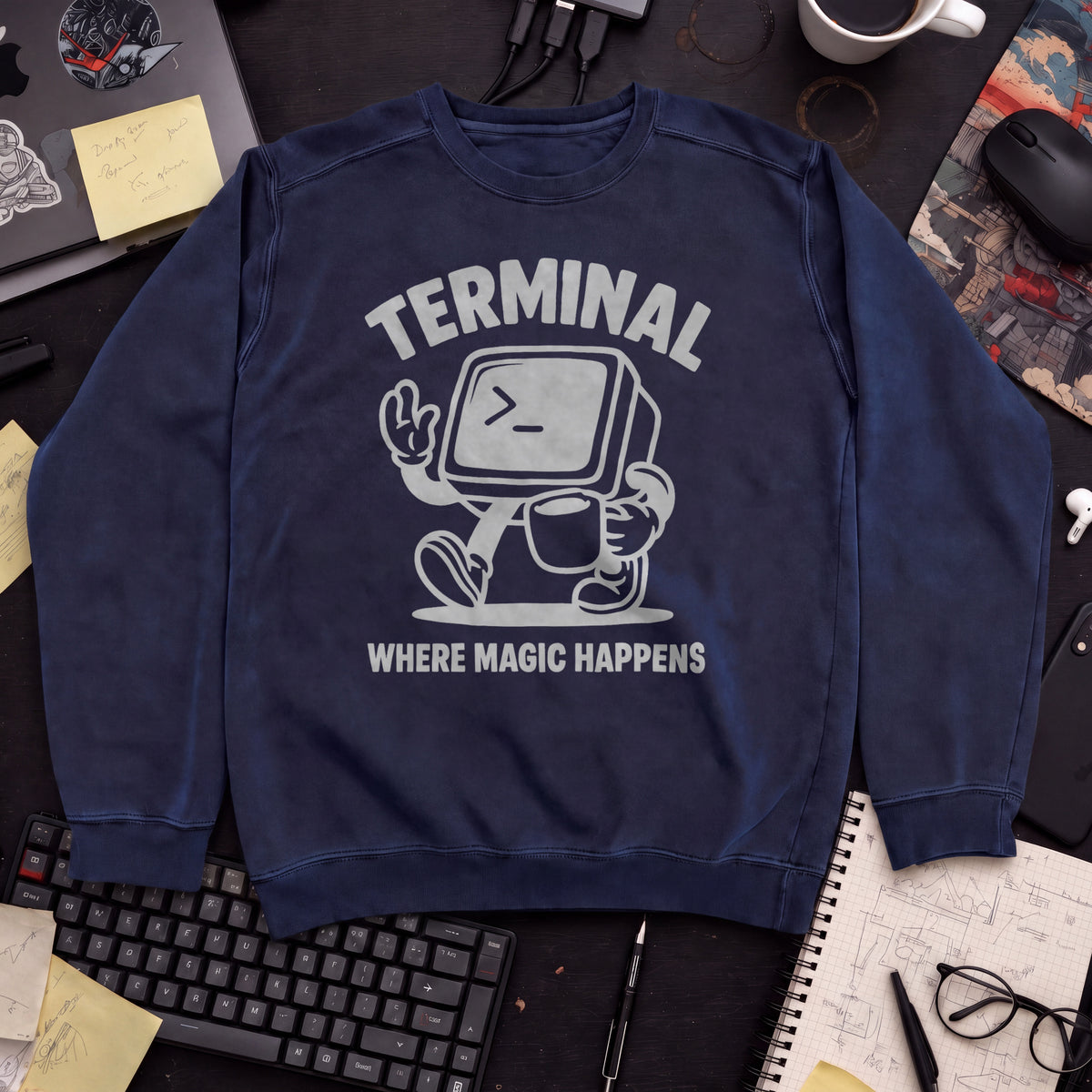 Terminal Where Magic Happens Sweatshirt — Navy