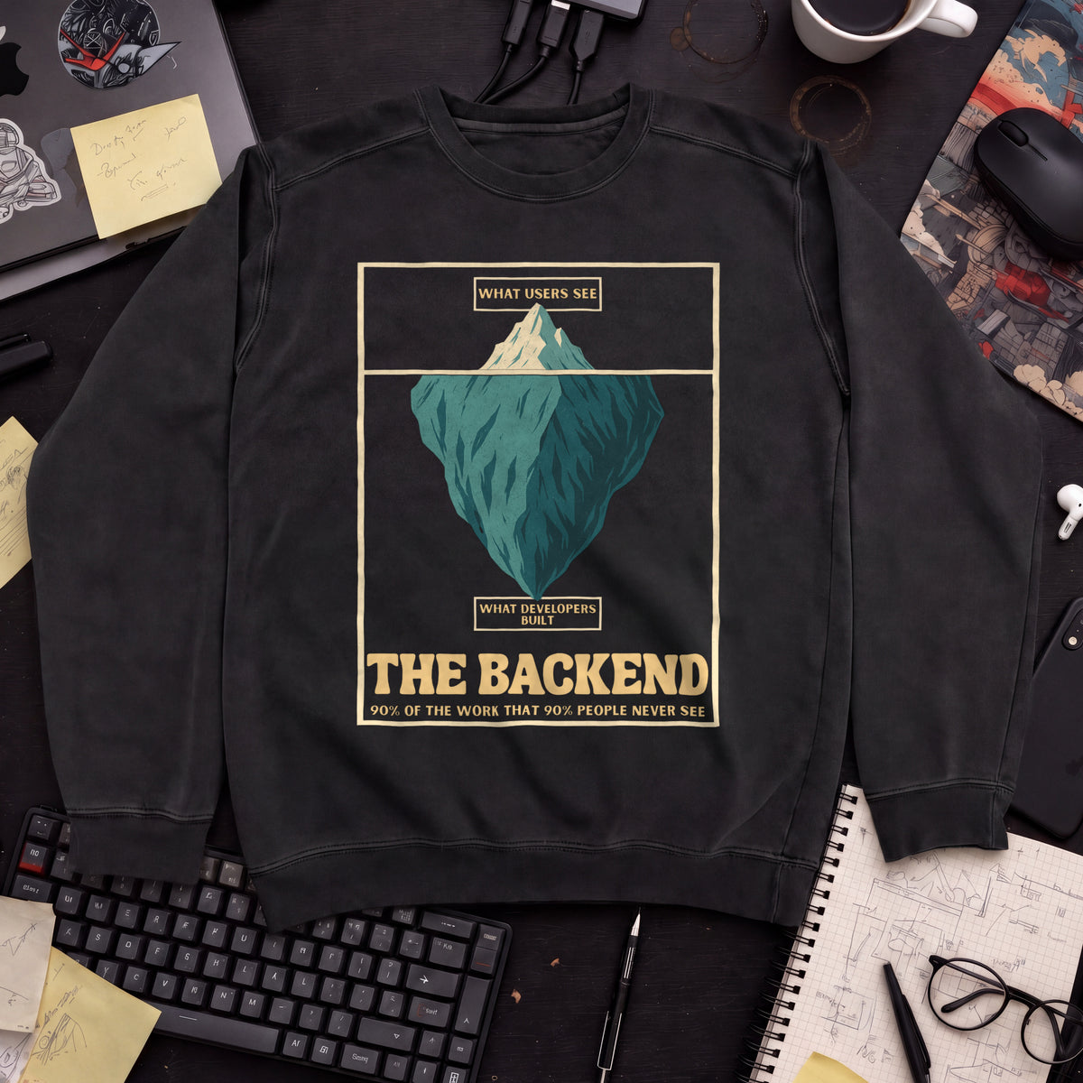 the backend iceberg Sweatshirt — Black