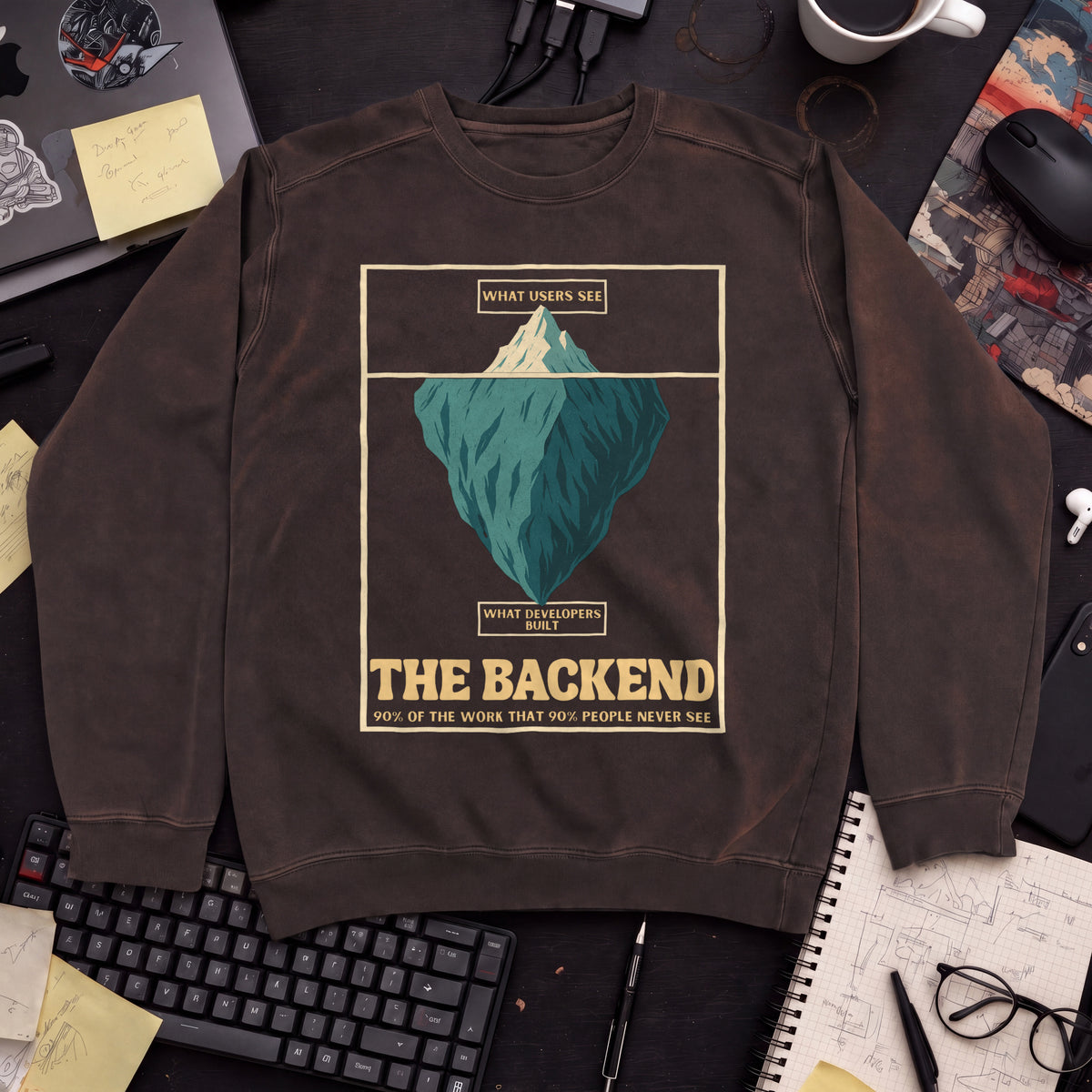 the backend iceberg Sweatshirt — Hot Chocolate