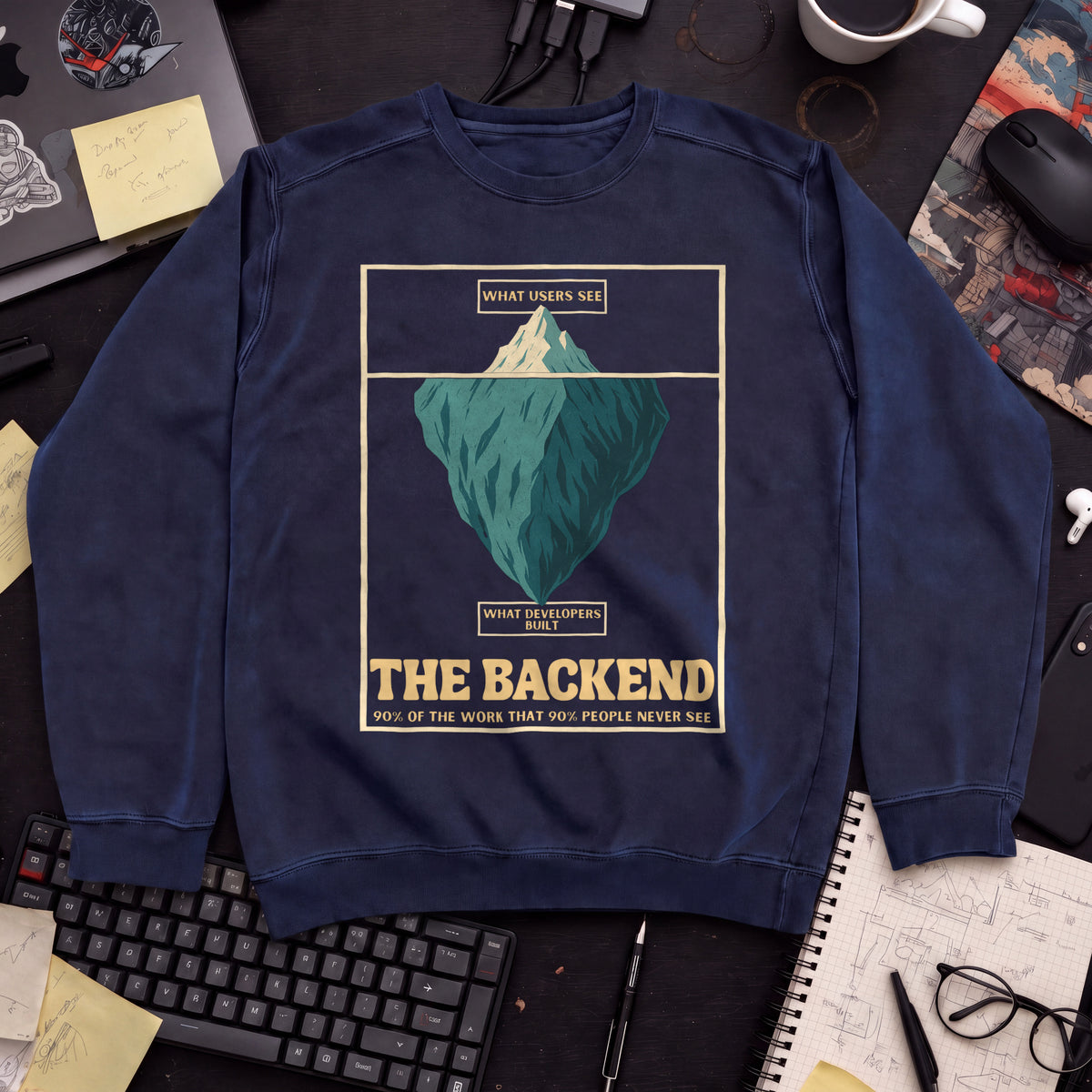 the backend iceberg Sweatshirt — Navy