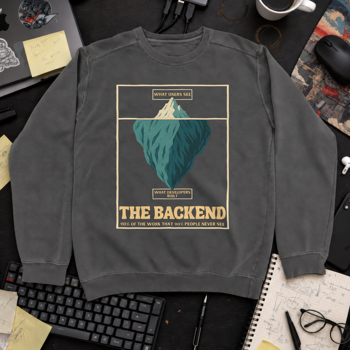 the backend iceberg Sweatshirt — Pepper