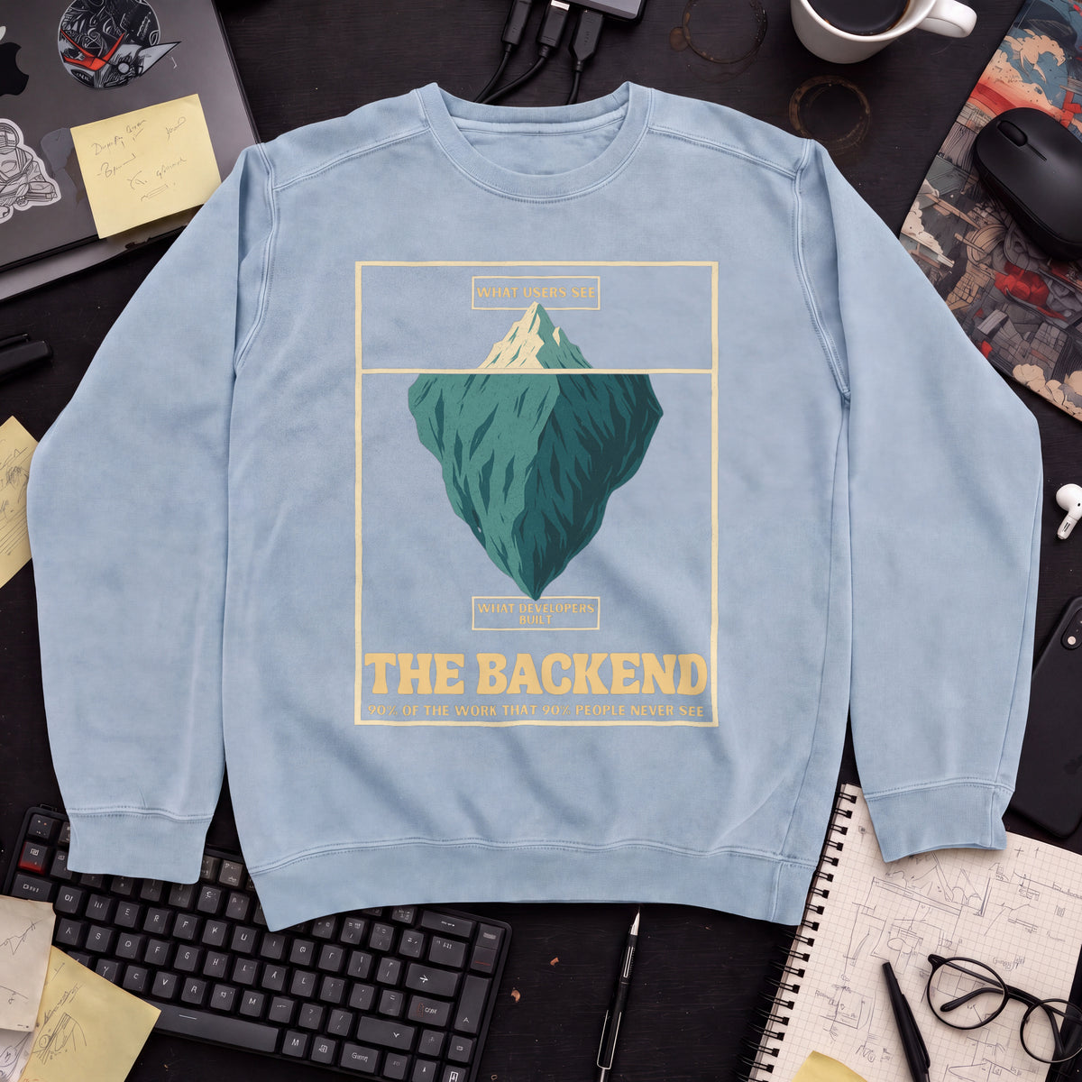 the backend iceberg Sweatshirt — Sky Blue