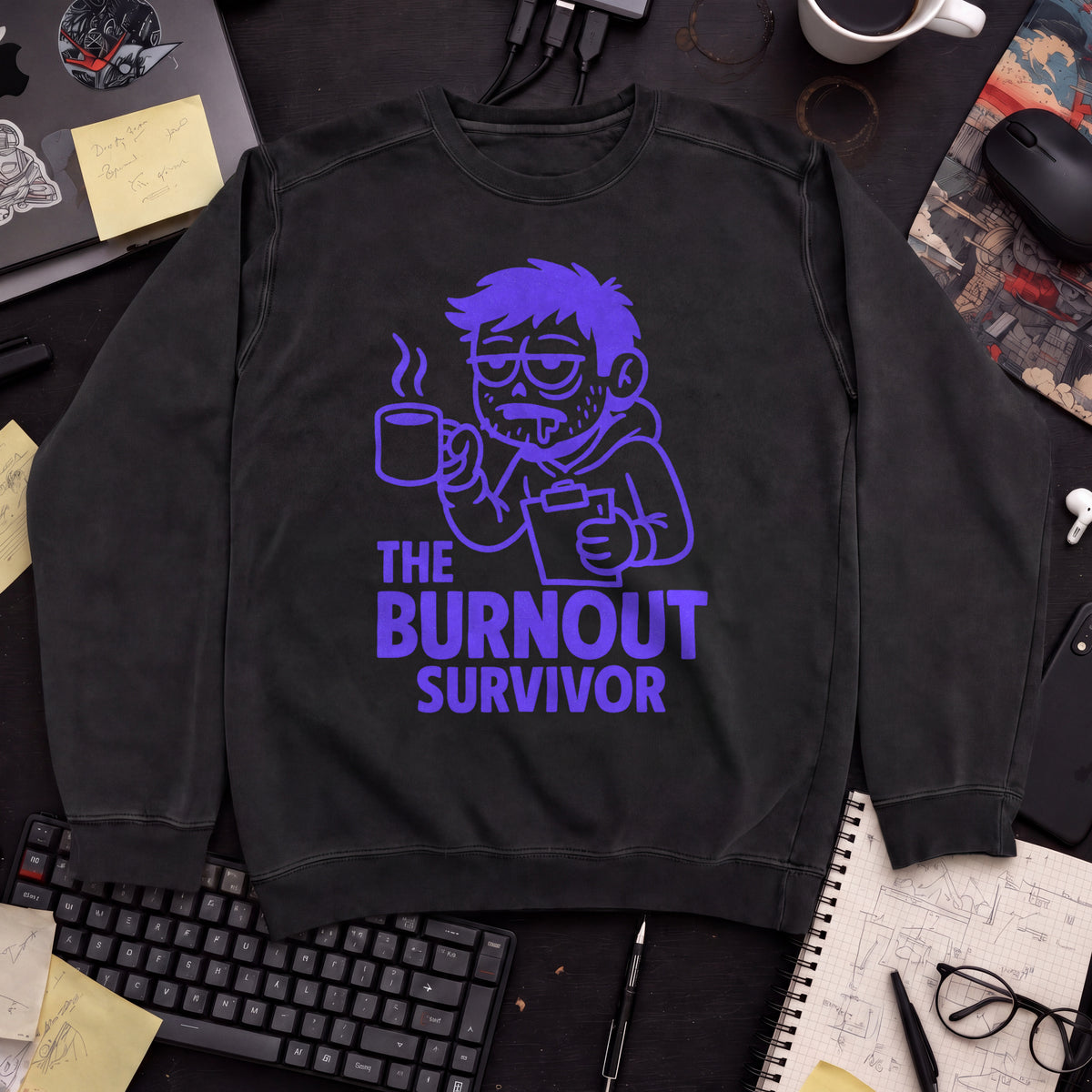 The Burnout Survivor Sweatshirt — Black