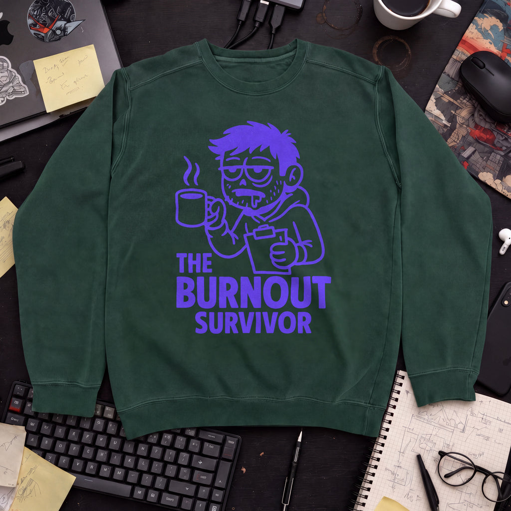 The Burnout Survivor Sweatshirt — Bottle Green
