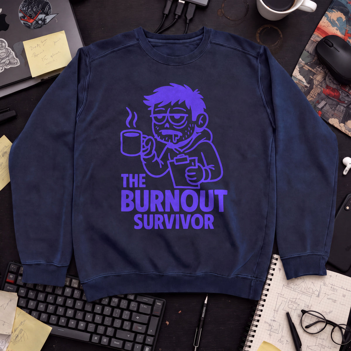 The Burnout Survivor Sweatshirt — Navy