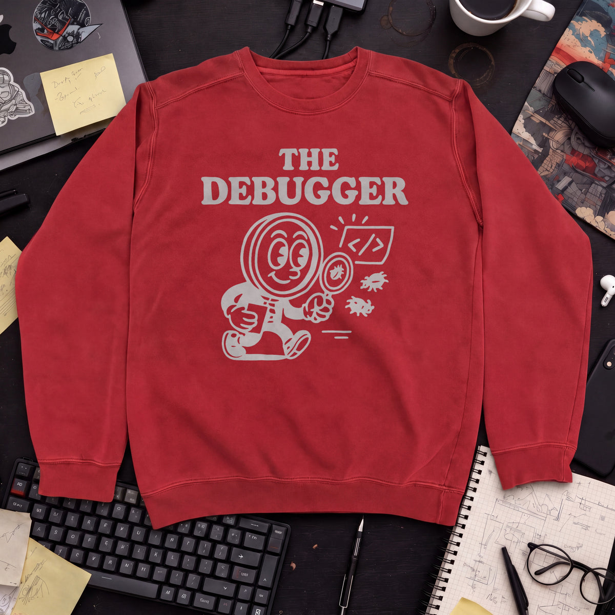 The Debugger Sweatshirt — Fire Red